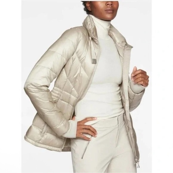 Athleta Jackets & Blazers - Athleta Women's Goose Down Beige Puffer Jacket